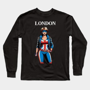 London England Female Comic Book Super Hero Long Sleeve T-Shirt